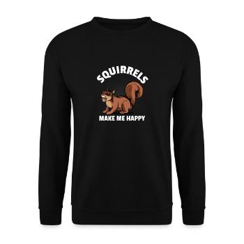 Les écureuils rongeurs animaux de la forêt me rendent heureux - Sweat-shirt Unisexe - noir - Devant - Alina (178cm) & Michal (187cm)