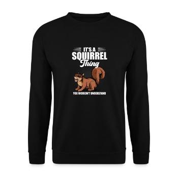 Animal Forest Rongent Cool C’est un truc d’écureuil - Sweat-shirt Unisexe - noir - Devant - Alina (178cm) & Michal (187cm)