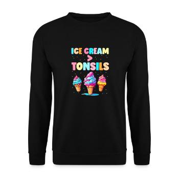 Amygdalectomie, récupération, amygdalectomie - Sweat-shirt Unisexe - noir - Devant - Alina (178cm) & Michal (187cm)