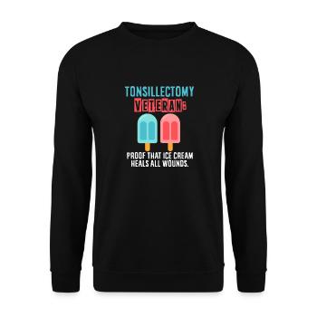 Amygdalectomie, récupération, amygdalectomie - Sweat-shirt Unisexe - noir - Devant - Alina (178cm) & Michal (187cm)