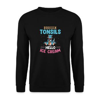 Amygdalectomie, récupération, amygdalectomie - Sweat-shirt Unisexe - noir - Devant - Alina (178cm) & Michal (187cm)