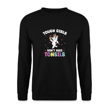 Amygdalectomie, récupération, amygdalectomie - Sweat-shirt Unisexe - noir - Devant - Alina (178cm) & Michal (187cm)