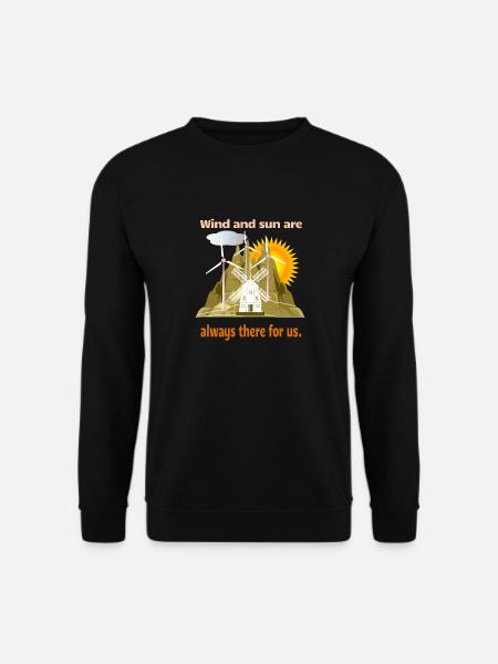 Wind und Sonne sind für uns da - Unisex Pullover - Schwarz