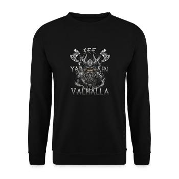Valhalla Legacy Gift for Vikings fans. - Unisex Sweatshirt - black - Front - Alina (178cm) & Michal (187cm)