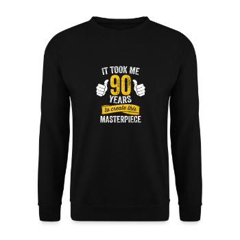 Funny 90 Years Old Joke 90th Birthday Gag Humor - Unisex Sweatshirt - black - Front - Alina (178cm) & Michal (187cm)