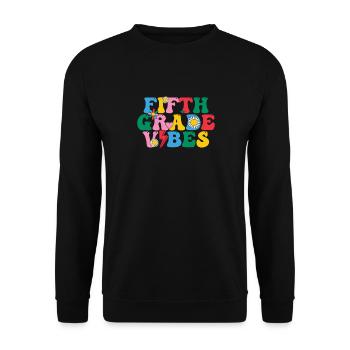 Fifth Grade Vibes Fifth Grade Team Retro 100 - Unisex Sweatshirt - black - Front - Alina (178cm) & Michal (187cm)