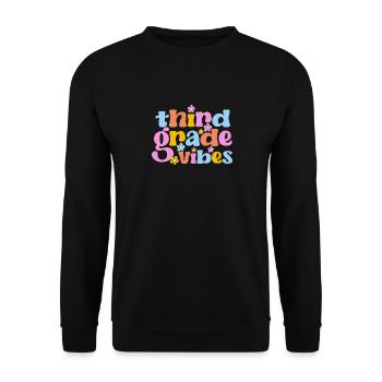 Third Grade Vibes Third Grade Team Retro 100 - Unisex Sweatshirt - black - Front - Alina (178cm) & Michal (187cm)