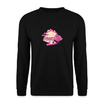 Professeur rose des années 90 enseignant étudiants 100e jour de - Sweat-shirt Unisexe - noir - Devant - Alina (178cm) & Michal (187cm)