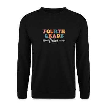 Vierte Klasse Vibes 4. Team Retro 100. Schultag - Unisex Pullover - Schwarz - Vorne - Alina (178cm) & Michal (187cm)
