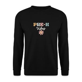 Pre-K Vibes Kindergarten Team Retro 100th Day of School - Unisex Sweatshirt - black - Front - Alina (178cm) & Michal (187cm)