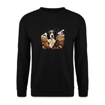 Chien Border Collie - Sweat-shirt Unisexe - noir - Devant - Alina (178cm) & Michal (187cm)