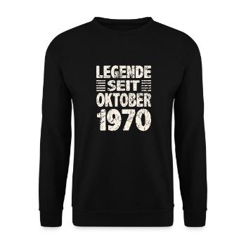 Oktober 1970 Legende seit 53 Jahren Mann Frau - Unisex Pullover - Schwarz - Vorne - Alina (178cm) & Michal (187cm)