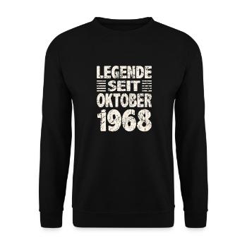 Oktober 1968 Legende seit 55 Jahren Mann Frau - Unisex Pullover - Schwarz - Vorne - Alina (178cm) & Michal (187cm)