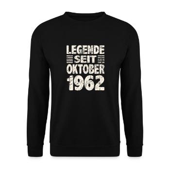 Oktober 1962 Legende seit 61 Jahren Mann Frau - Unisex Pullover - Schwarz - Vorne - Alina (178cm) & Michal (187cm)