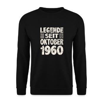 Oktober 1960 Legende seit 63 Jahren Mann Frau - Unisex Pullover - Schwarz - Vorne - Alina (178cm) & Michal (187cm)
