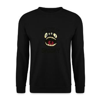 Costume d’Halloween fantôme groovy mignon, faire semblant que je suis - Sweat-shirt Unisexe - noir - Devant - Alina (178cm) & Michal (187cm)