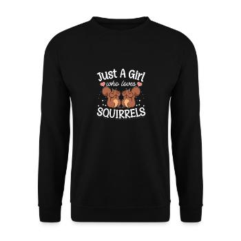Drôle Juste Une Fille Qui Aime Les Écureuils Forêt Anima - Sweat-shirt Unisexe - noir - Devant - Alina (178cm) & Michal (187cm)