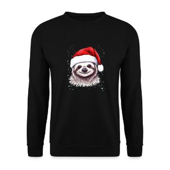 Funny Sloth Christmas Graphics - Cute Christmas Sl - Unisex Sweatshirt - black - Front - Alina (178cm) & Michal (187cm)