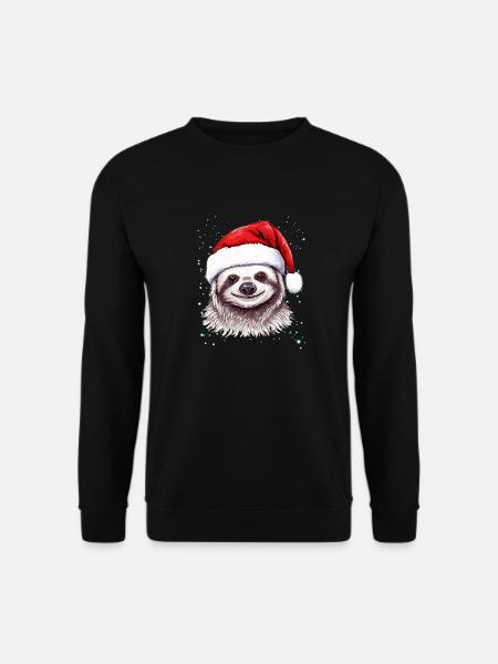 Lustige Faultier-Weihnachtsgrafik - Niedliche Weihnachten SL - Unisex Pullover - Schwarz
