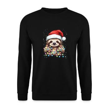 Conception de Noël sur le thème de paresseux - Noël paresseux mignon - Sweat-shirt Unisexe - noir - Devant - Alina (178cm) & Michal (187cm)