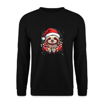 Chill Sloth Christmas Art - Sloth Christmas Pajama - Unisex Sweatshirt - black - Front - Alina (178cm) & Michal (187cm)