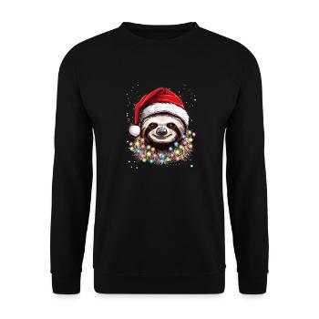 Cute Sloth Art Christmas - Christmas Sloth Design - Unisex Sweatshirt - black - Front - Alina (178cm) & Michal (187cm)