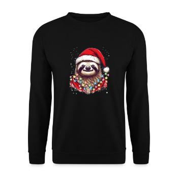 Merry Slothmas - Funny Cute Sloth Design Christmas - Unisex Sweatshirt - black - Front - Alina (178cm) & Michal (187cm)