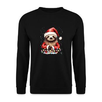 Funny Sloth Christmas, Lazy Sloth Christmas Graphi - Unisex Sweatshirt - black - Front - Alina (178cm) & Michal (187cm)