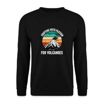 Vulkanologe, Vulkanologie, Geologe, Geologie - Unisex Pullover - Schwarz - Vorne - Alina (178cm) & Michal (187cm)