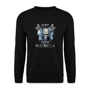 Walhalla Krieger Das perfekte Geschenk für - Unisex Pullover - Schwarz - Vorne - Alina (178cm) & Michal (187cm)