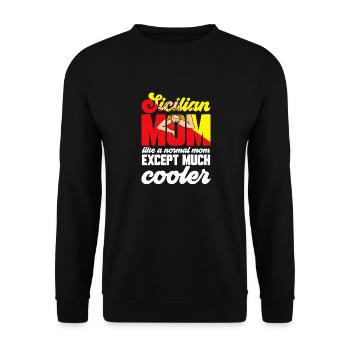 Sicily Flag Italy Sicily - Unisex Sweatshirt - black - Front - Alina (178cm) & Michal (187cm)