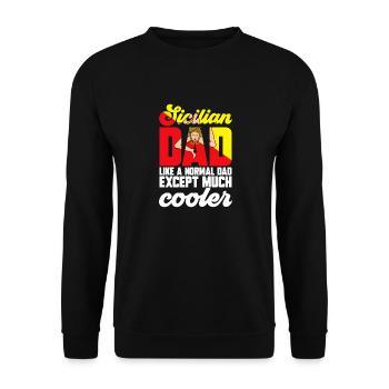 Sicily Flag Italy Sicily - Unisex Sweatshirt - black - Front - Alina (178cm) & Michal (187cm)