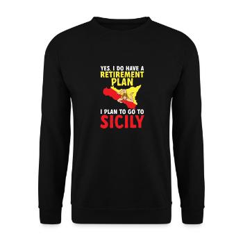 Sicily Flag Italy Sicily - Unisex Sweatshirt - black - Front - Alina (178cm) & Michal (187cm)