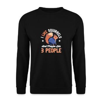 Animal de la forêt Drôle J’aime les écureuils et peut-être Lik - Sweat-shirt Unisexe - noir - Devant - Alina (178cm) & Michal (187cm)