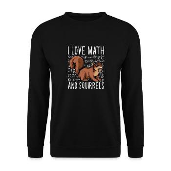 School Forest Animal Funny I Love Math And Squirre - Unisex Pullover - Schwarz - Vorne - Alina (178cm) & Michal (187cm)