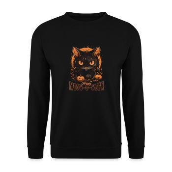 Happy Halloween MeowoWeen Cute Black Cute Cat - Unisex Sweatshirt - black - Front - Alina (178cm) & Michal (187cm)