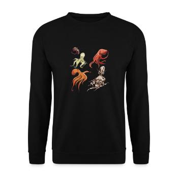 À la découverte d’espèces fascinantes de poulpes - Sweat-shirt Unisexe - noir - Devant - Alina (178cm) & Michal (187cm)