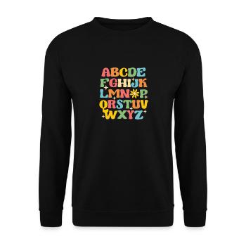100 Tage der Schule Lehrer lustig Kindergarten - Unisex Pullover - Schwarz - Vorne - Alina (178cm) & Michal (187cm)