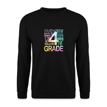 Tie Dye 4e année équipe de typographie quatrième année - Sweat-shirt Unisexe - noir - Devant - Alina (178cm) & Michal (187cm)