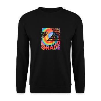 Tie Dye 2e année équipe de typographie deuxième année - Sweat-shirt Unisexe - noir - Devant - Alina (178cm) & Michal (187cm)