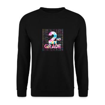 Tie Dye 2nd Grade Typography Team Second Grade - Unisex Sweatshirt - black - Front - Alina (178cm) & Michal (187cm)