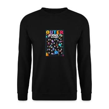 Outer Space Alphabet Kindergarten Teacher 100 Days - Unisex Sweatshirt - black - Front - Alina (178cm) & Michal (187cm)