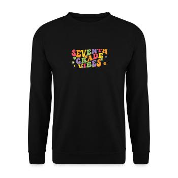 Seventh Grade Vibes 7th Grade Team Retro 100 Day - Unisex Sweatshirt - black - Front - Alina (178cm) & Michal (187cm)