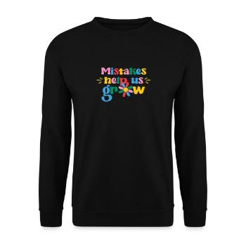 Les erreurs nous aident à grandir drôle de croissance - Sweat-shirt Unisexe - noir - Devant - Alina (178cm) & Michal (187cm)
