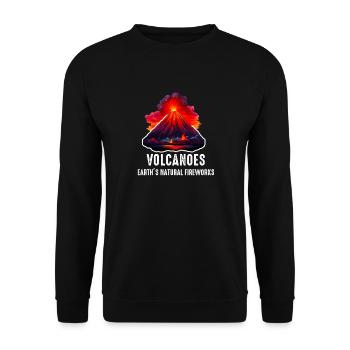 Vulkanologe, Vulkanologie, Geologe, Geologie - Unisex Pullover - Schwarz - Vorne - Alina (178cm) & Michal (187cm)