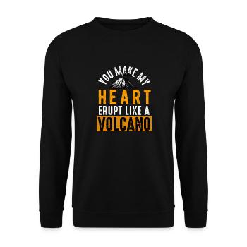 Vulkanologe, Vulkanologie, Geologe, Geologie - Unisex Pullover - Schwarz - Vorne - Alina (178cm) & Michal (187cm)
