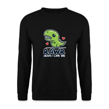 RAWR - Dinosaur Love. A Playful Expression - Unisex Sweatshirt - black - Front - Alina (178cm) & Michal (187cm)