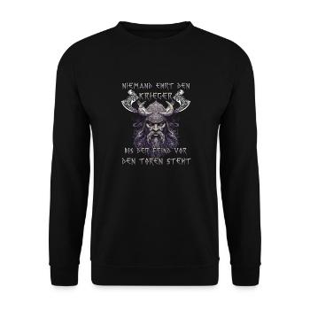 Walhalla Erbe Geschenk für Wikinger-Fans - Unisex Pullover - Schwarz - Vorne - Alina (178cm) & Michal (187cm)
