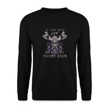 Valhalla warriors gift to a warrior culture - Unisex Sweatshirt - black - Front - Alina (178cm) & Michal (187cm)