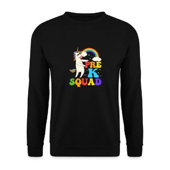 Pre-K Squad Flossing Unicorn 100. Tag der Schule - Unisex Pullover - Schwarz - Vorne - Alina (178cm) & Michal (187cm)